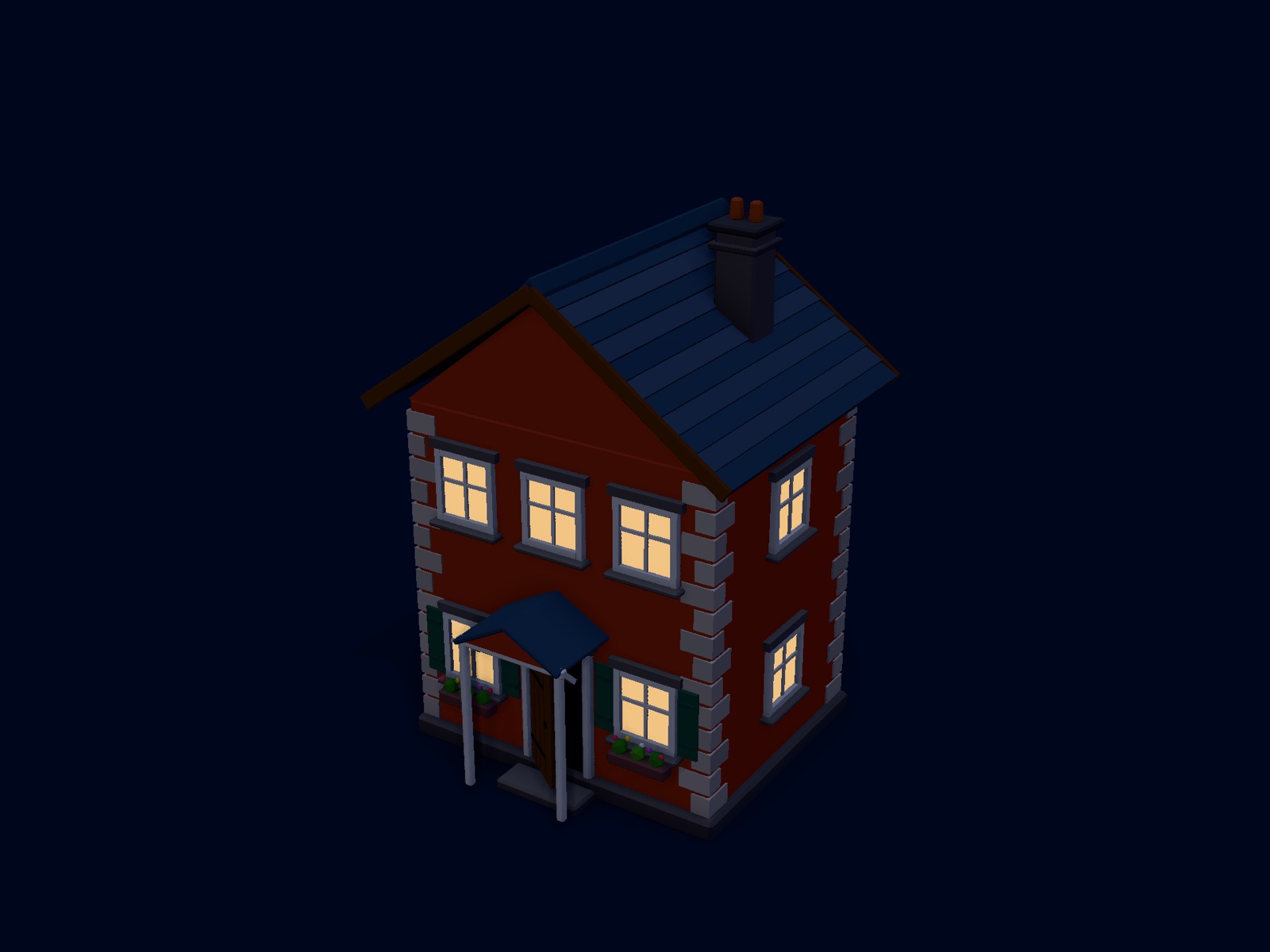 The cottage at night