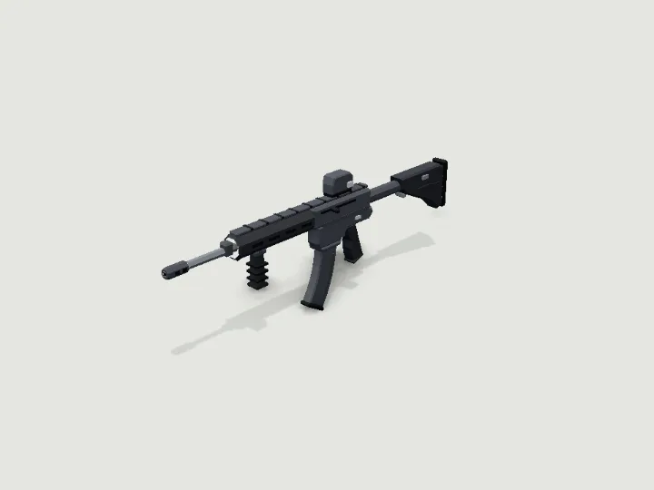 Assault Rifle, low-poly 3D prop