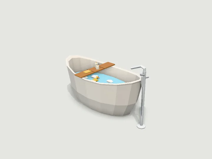 Bathtub, low-poly 3D prop