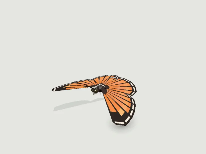Butterfly, low-poly 3D creature