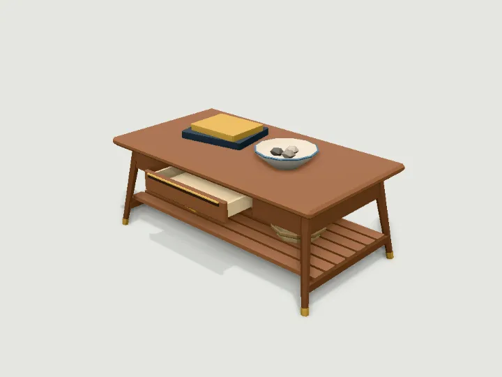 Coffee Table, low-poly 3D prop