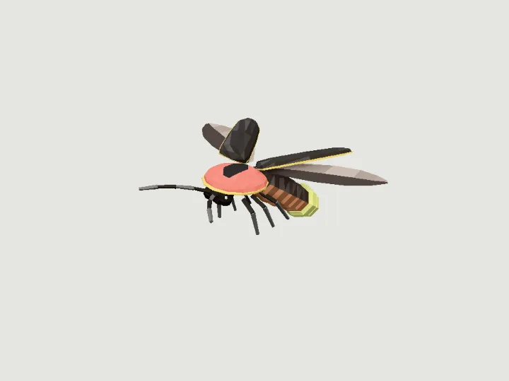 Firefly, low-poly 3D creature