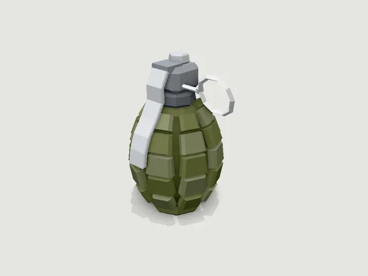 Frag Grenade, low-poly 3D prop