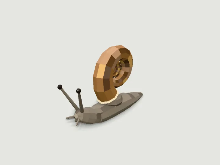 Garden Snail, low-poly 3D creature