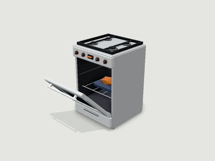 Kitchen Stove, low-poly 3D prop