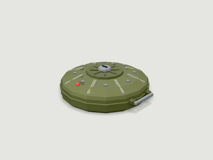 Landmine, low-poly 3D prop