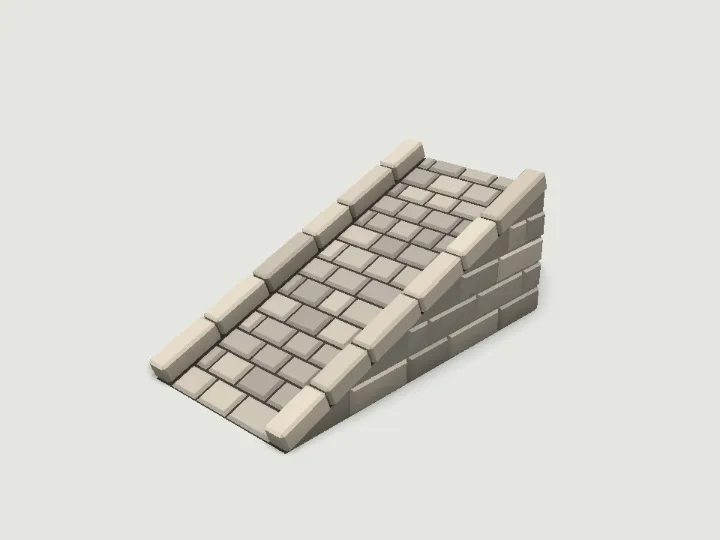 Level Ramp, low-poly 3D building