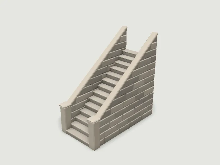 Level Stairs, low-poly 3D building
