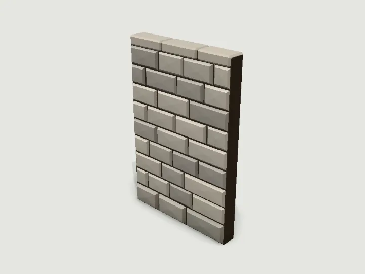 Level Wall, low-poly 3D building