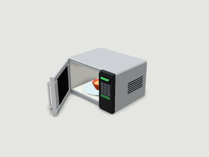 Microwave, low-poly 3D prop