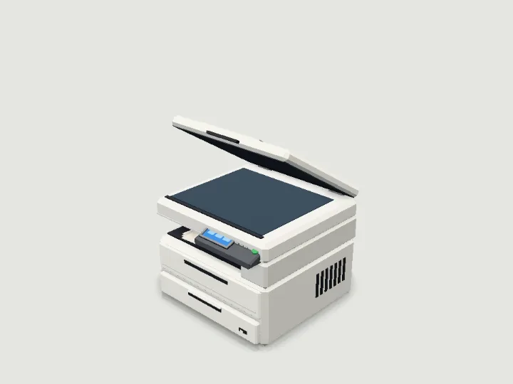 Office Printer, low-poly 3D prop