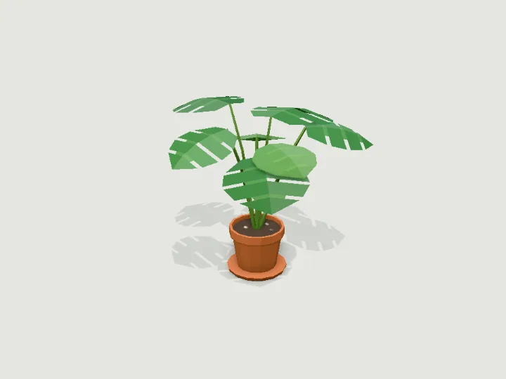 Potted Plant, low-poly 3D prop