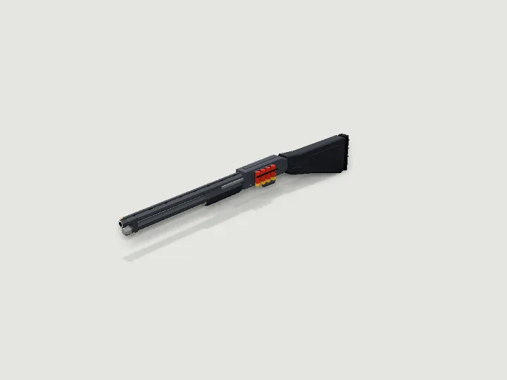 Pump Shotgun, low-poly 3D prop