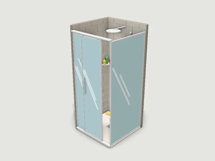 Shower Cabin, low-poly 3D prop