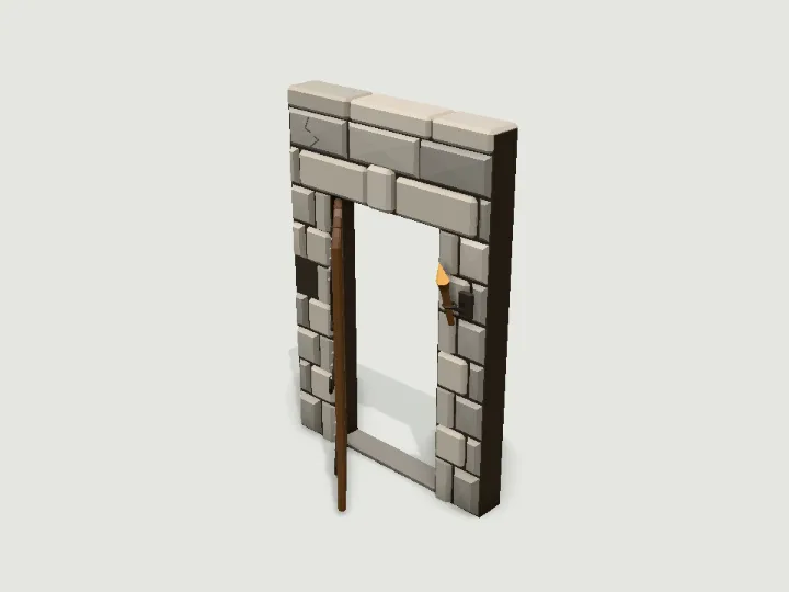 Modular Level Kit kit: Wall with Door