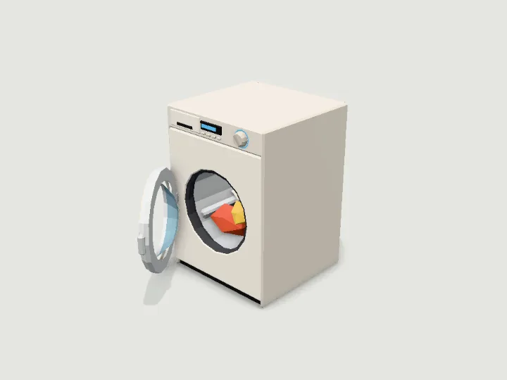 Washing Machine, low-poly 3D prop