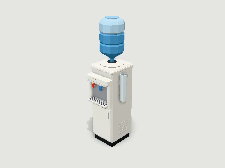 Water Cooler, low-poly 3D prop